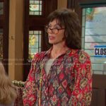 Susan’s printed blouse on Days of our Lives