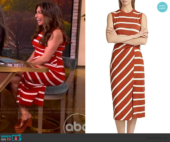 Tanya Taylor Cody Striped Sleeveless Dress worn by Alyssa Farah Griffin on The View