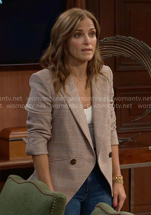 Taylor’s plaid blazer on The Bold and the Beautiful