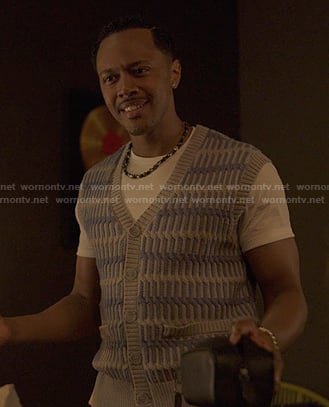 Terrence’s grey knit vest on Reasonable Doubt