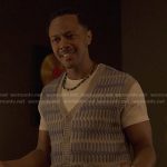Terrence’s grey knit vest on Reasonable Doubt