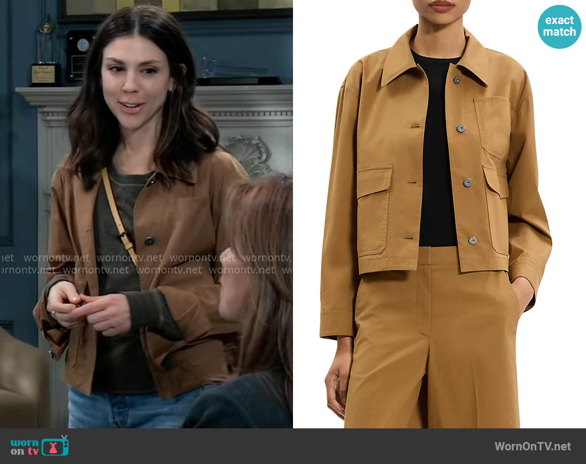 Theory Cropped Work Jacket worn by Kristina Corinthos-Davis (Kate Mansi) on General Hospital