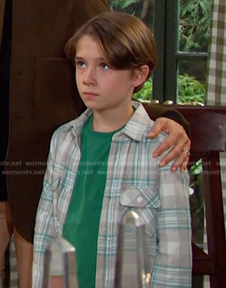 Thomas’s grey plaid button down shirt on Days of our Lives