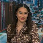 Morgan’s leopard tie neck blouse on NBC News Daily