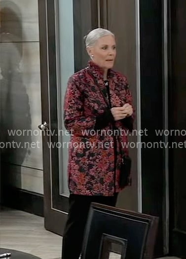 Tracy’s floral jacquard jacket on General Hospital