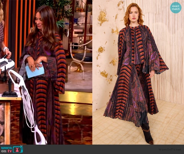 Ulla Johnson Ella Pleated Bell Sleeve Blouse worn by Gretta Monahan on The View