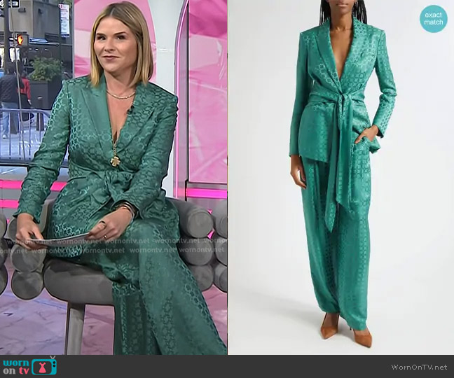 Veronica Beard Issel Chain Print Tie Waist Jacket worn by Jenna Bush Hager on Today