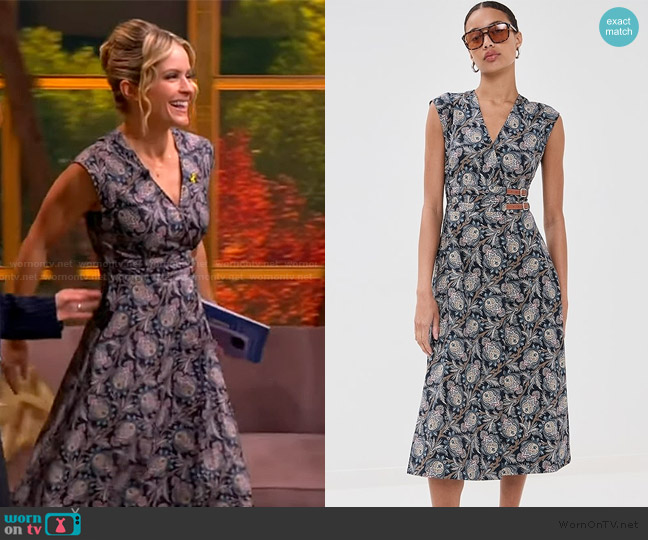 Veronica Beard Nilsen Belted Midi Dress worn by Sara Haines on The View