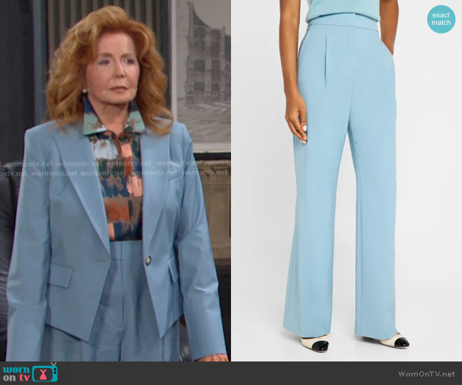 Veronica Beard Robinne Pants in Sea Glass worn by Maggie Horton (Suzanne Rogers) on Days of our Lives