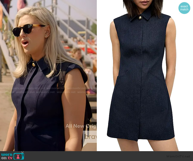 Veronica Beard Serina Denim Minidress worn by Gina Kirschenheiter on The Real Housewives of Orange County