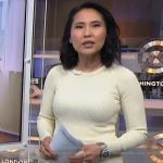 Vicky’s white button detail dress on NBC News Daily
