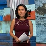 Vicky’s burgundy embroidered sheath dress on NBC News Daily