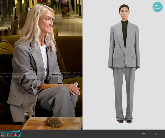 Victoria Beckham Sculptural Sleeve Jacket in Light Grey Melange worn by Zanna Roberts Rassi on Today