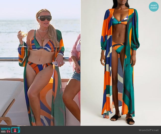 Villa Fresca Serena Cover-Up Duster in Tuscan Waves worn by Heather Gay on The Real Housewives of Salt Lake City