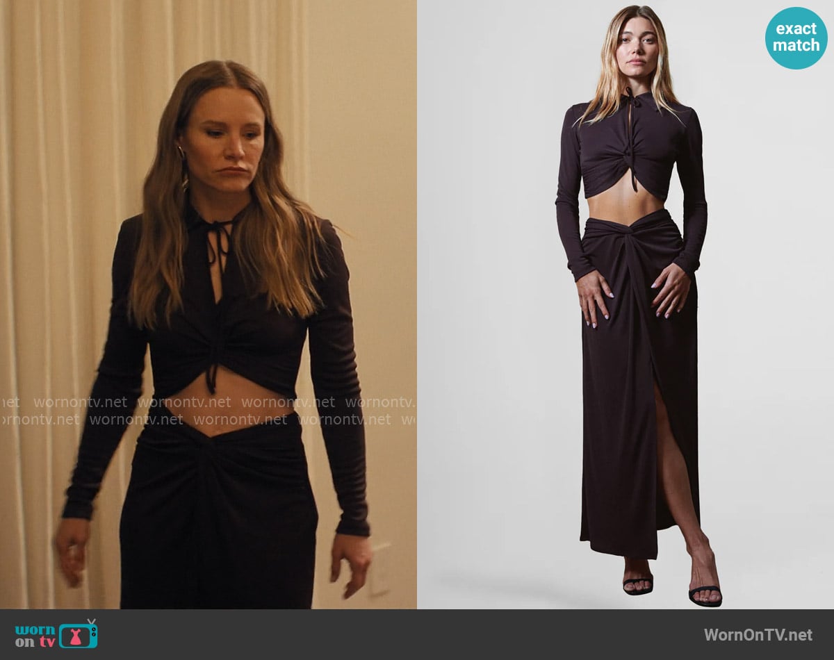 Violante Nessi Eiza Top in Brown worn by Joanne (Kristen Bell) on Nobody Wants This