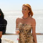 Whitney’s leopard print strapless dress on The Real Housewives of Salt Lake City