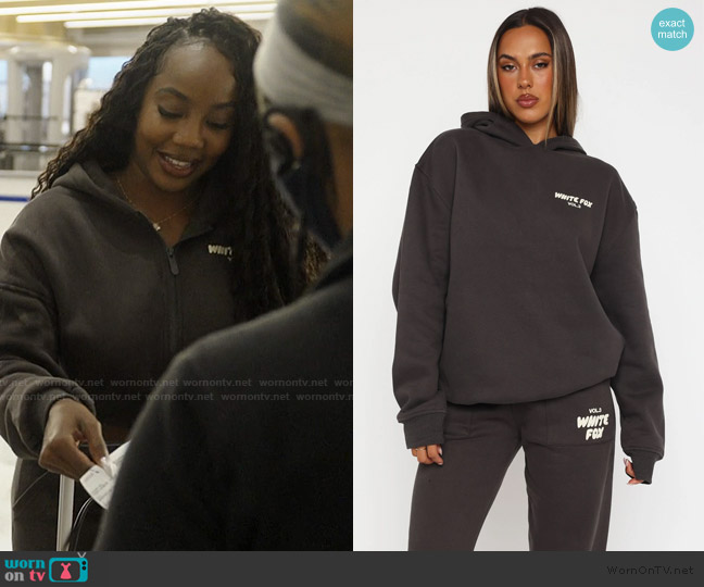White Fox Offstage Hoodie Shadow worn by Jassi Rideaux on The Real Housewives of Potomac