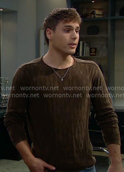 Will’s olive textured sweater on The Bold and the Beautiful