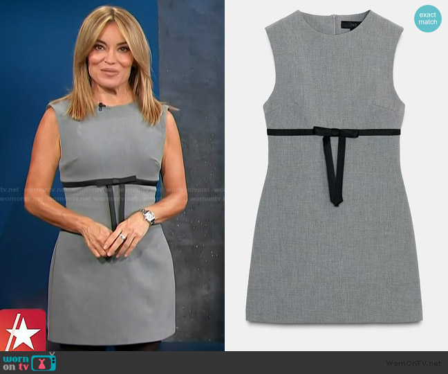 Zara Satin Bow Short Dress worn by Kit Hoover on Access Hollywood