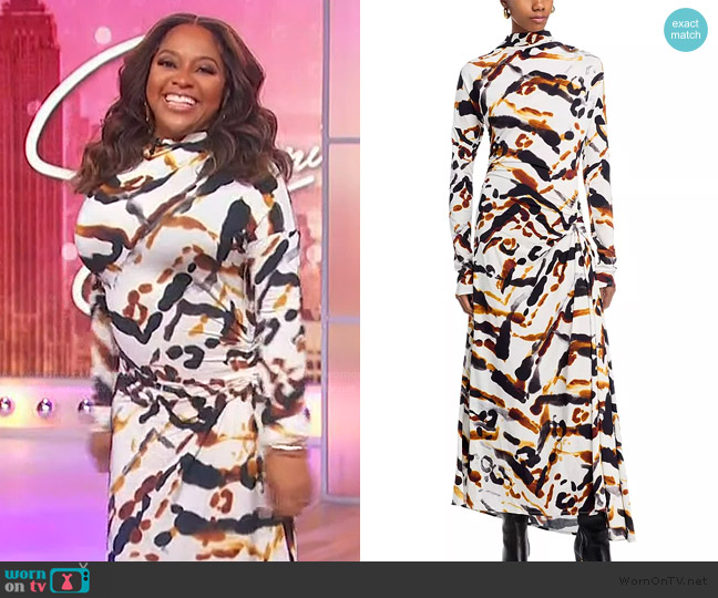 A.L.C. Lia Abstract Asymmetric Maxi Dress worn by Sherri Shepherd on Sherri