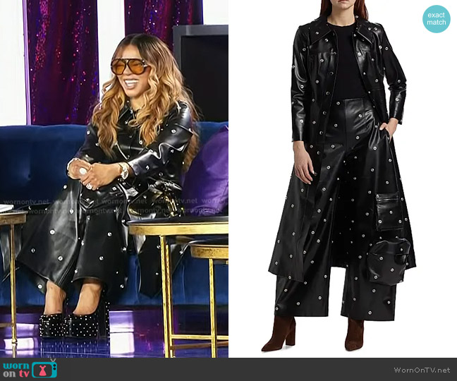 A.W.A.K.E. Mode Snap Studded Faux Leather Coat worn by Mary Cosby on Today