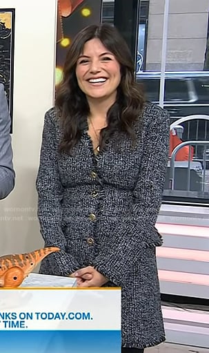 Adrianna’s black tweed mini dress on Today