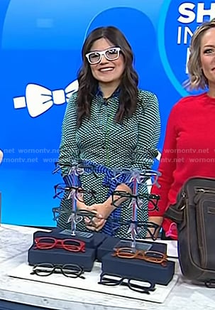 Adrianna’s green geometric print shirtdress on Today