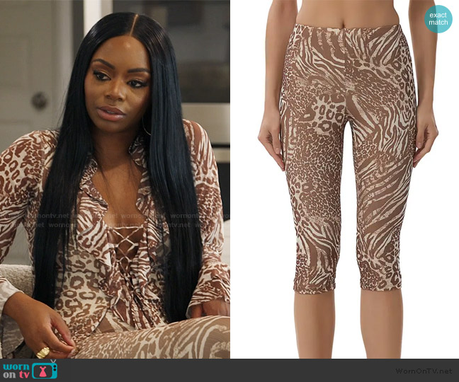 AFRM Gianna Capri Leggings worn by Keiarna Stewart on The Real Housewives of Potomac