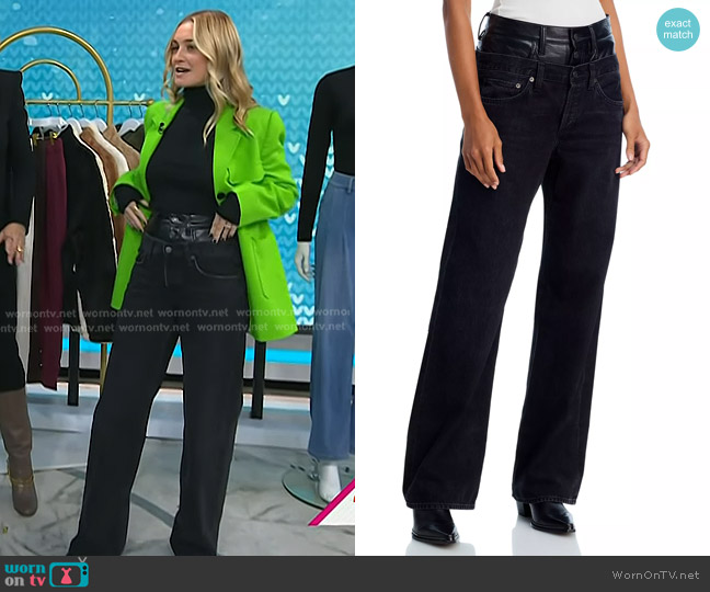 Agolde Elson High Rise Jeans in Detox/Raven worn by Jasmine Snow on Today
