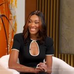 A’ja Wilson’s black keyhole dress on Good Morning America