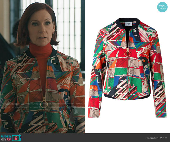Akris Punto Sail Print Bomber Jacket worn by Elsbeth Tascioni (Carrie Preston) on Elsbeth