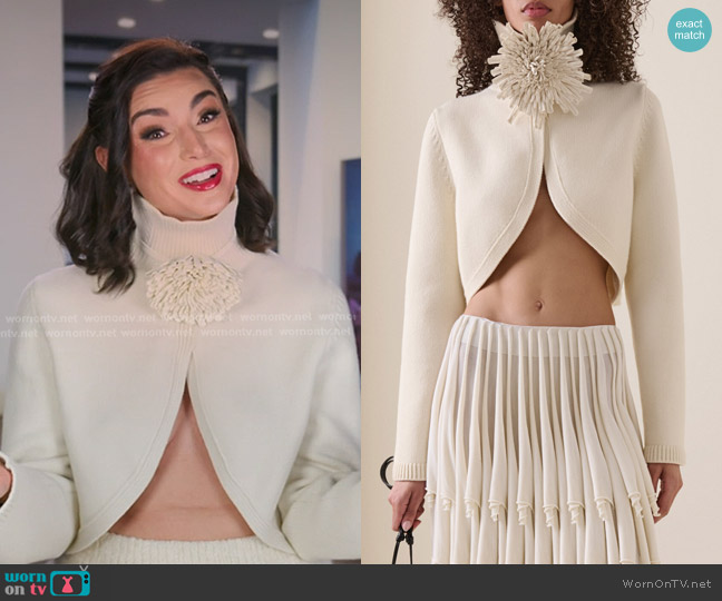 Alaia Flower-Detailed Leather Choker worn by Bronwyn Newport on The Real Housewives of Salt Lake City