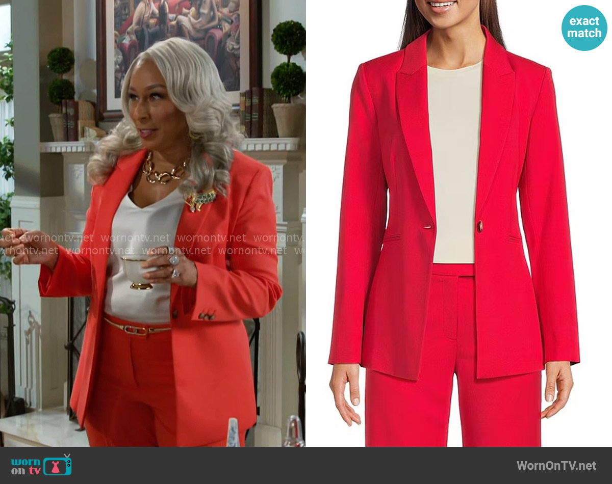 Alex Marie Liza Anywhere, Everywhere Coordinating Peak Lapel Blazer worn by Anita Dupree (Tamara Tunie) on Beyond the Gates