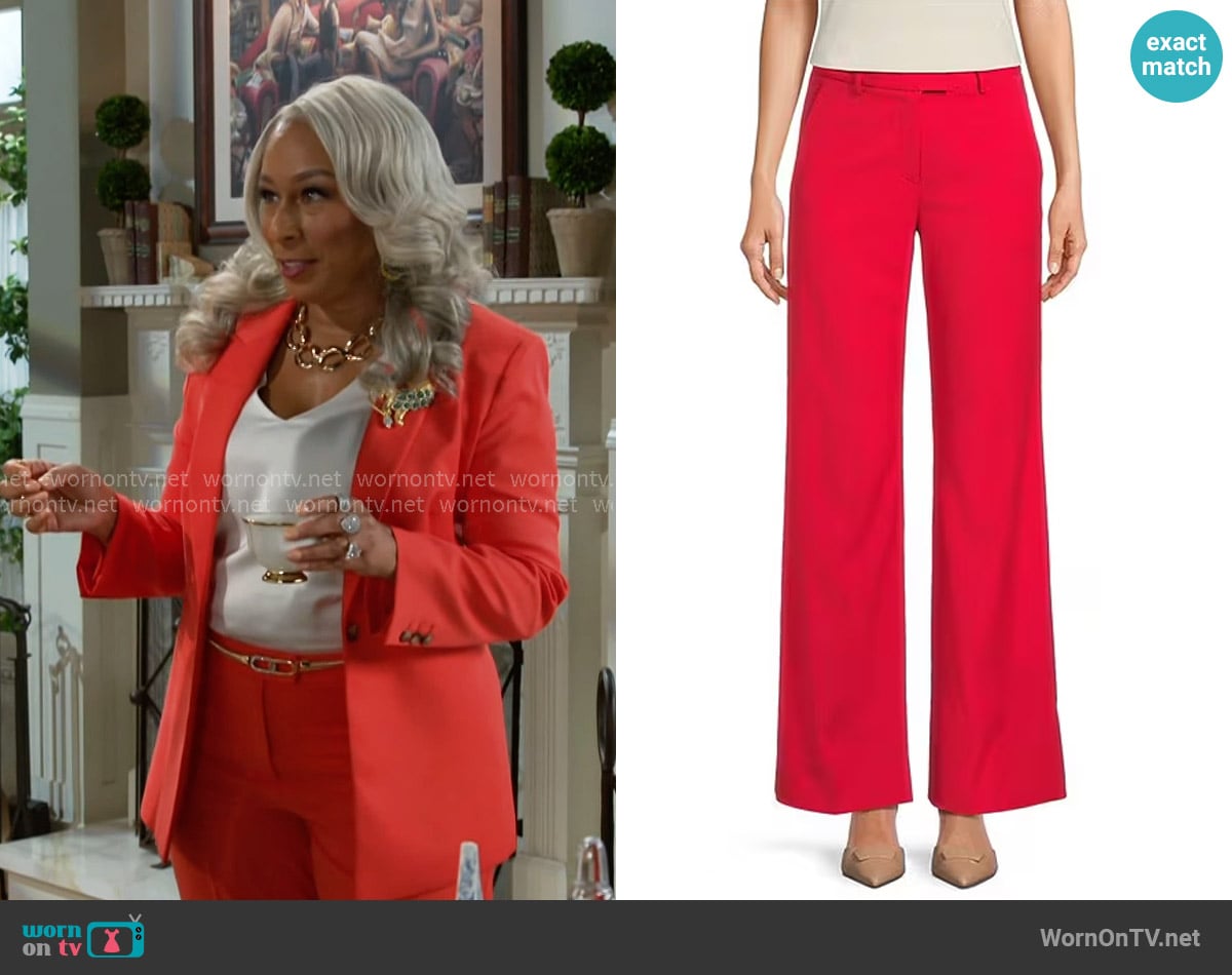 Alex Marie Suzie Anywhere, Everywhere Coordinating Straight Leg Mid Rise Pants worn by Anita Dupree (Tamara Tunie) on Beyond the Gates