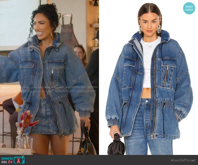 Alexander Wang Field Jacket in Medium Washed Indigo worn by Bre Tiesi on Selling Sunset