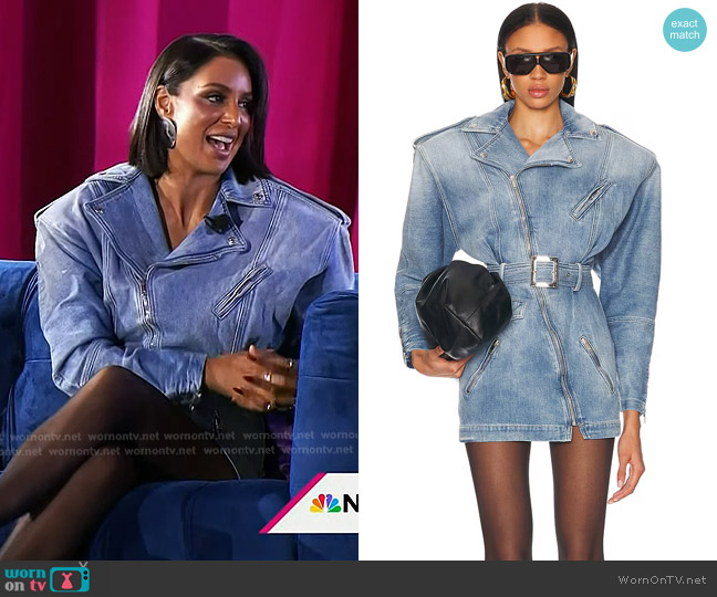 Alexandre Vauthier Denim Mini Dress in Indigo worn by Jessel Taank on Today