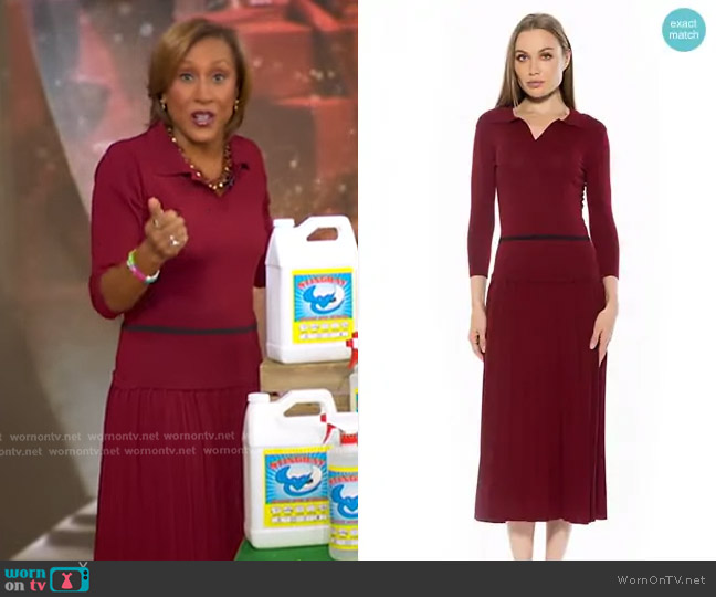 Alexia Admor Sable Dress in Burgundy worn by Robin Roberts on Good Morning America