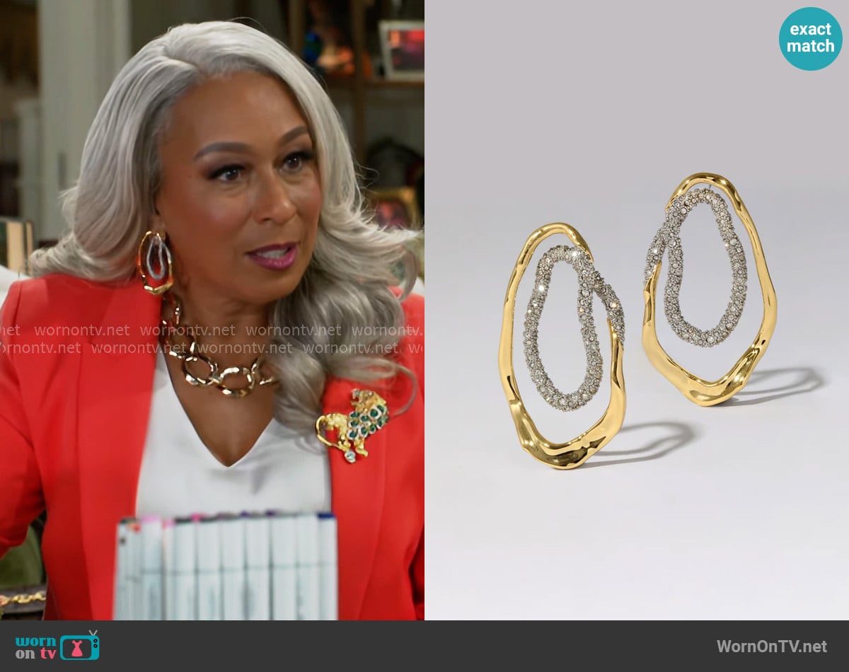 Alexis Bittar Solanales Double Loop Post Earring worn by Anita Dupree (Tamara Tunie) on Beyond the Gates