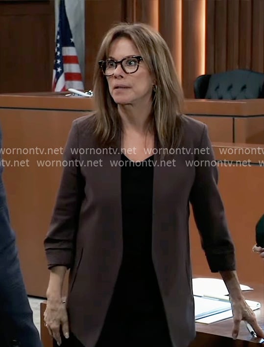 Alexis’s brown jacket on General Hospital