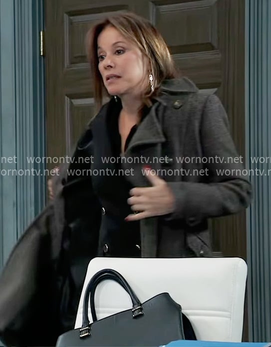 Alexis’s long herringbone coat on General Hospital