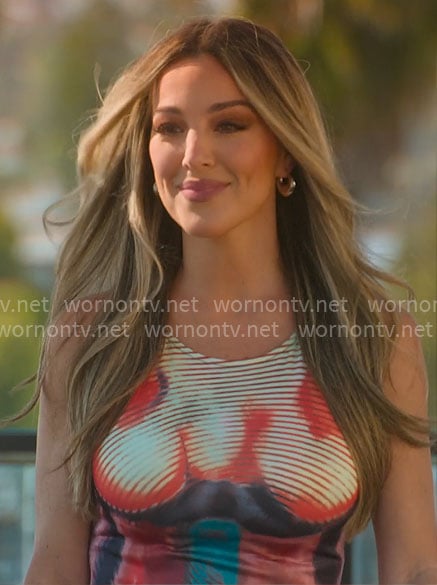 Alex’s abstract print dress on Selling the OC
