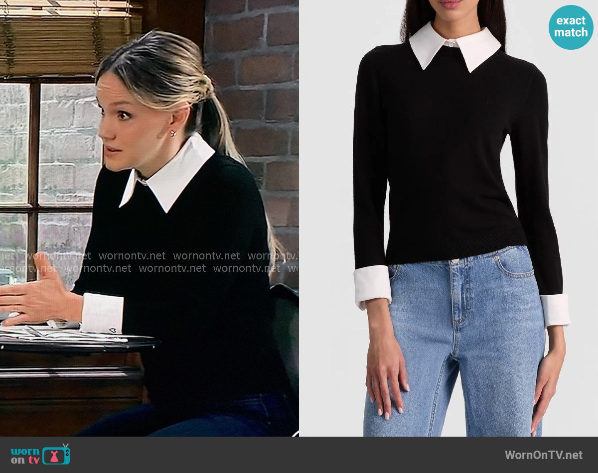 Alice + Olivia Porla Sweater worn by Lulu Spencer (Alexa Havins Bruening) on General Hospital