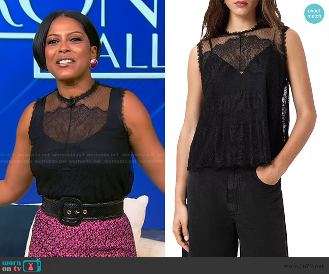 All Saints Clara Lace Top worn by Tamron Hall on Tamron Hall Show