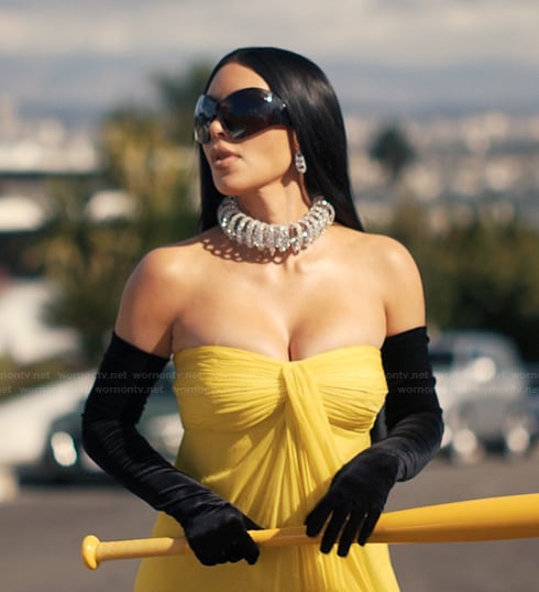 Allure’s yellow drape dress on Alls Fair