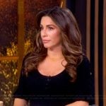 Alyssa’s black pointelle knit dress on The View