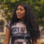Amira’s black mesh top on Bel-Air