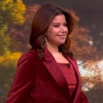 Ana’s red velvet blazer and leather pants on The View