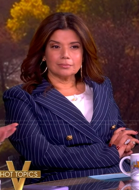 Ana’s blue pinstripe blazer on The View