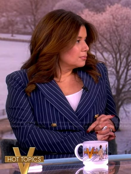 Ana’s blue pinstripe blazer on The View