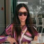 Angie’s pink abstract print dress on The Real Housewives of Salt Lake City